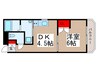 ウィンベルデュエット松戸 1DKの間取り