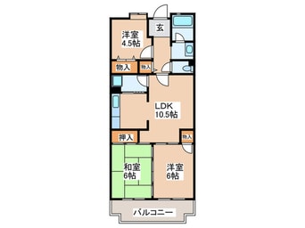 間取図 多摩ﾆｭｰﾀｳﾝﾌﾞﾗﾝﾆｭｰ別所8