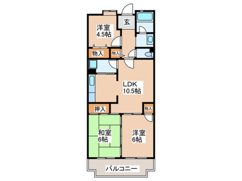 間取図 多摩ﾆｭｰﾀｳﾝﾌﾞﾗﾝﾆｭｰ別所8