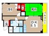 メゾンリヴィエール道場北 2DKの間取り