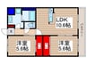 コムデソレイユ 2LDKの間取り