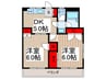 プティシャトレＪＩＳ 2DKの間取り