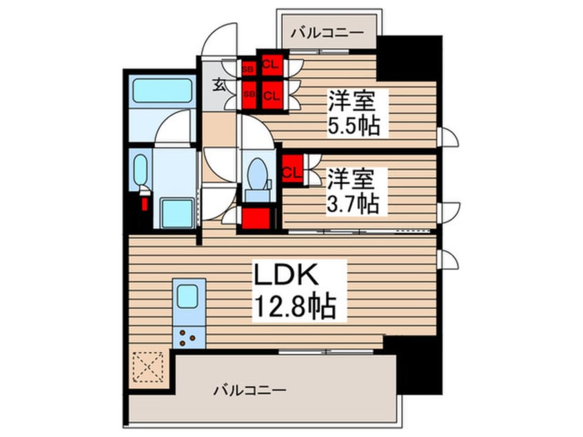 間取図 クレストコート本所吾妻橋