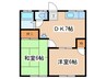 コ－ポおざわ 2DKの間取り