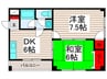 グランツハイムB 2DKの間取り