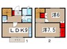 トミハイツＡ棟 2LDKの間取り