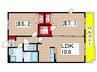 エクセレーヌ 2LDKの間取り