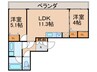 ＬａＳａｎｔｅ池田山 2LDKの間取り