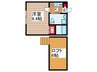 ＫＵＲＯ　ｃｏｕｒｔ 1Kの間取り