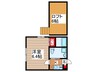 ＫＵＲＯ　ｃｏｕｒｔ 1Kの間取り