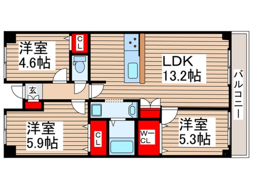 間取図 コンフォート津田沼弐番館
