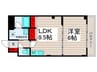 ﾒｿﾞﾝﾋﾟｵﾆｰ大師前 1LDKの間取り