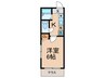 林マンション 1Kの間取り