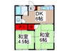 荒井ハイツ 2DKの間取り