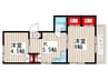 シャト－カネヨ江原 2Kの間取り