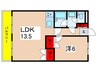 サンヴァレ－田中 1LDKの間取り