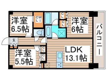 間取図 ｺﾝﾌｫﾘｱ成増ｸﾞﾘｰﾝｻｲﾄﾞ