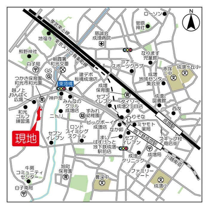 周辺環境 ｺﾝﾌｫﾘｱ成増ｸﾞﾘｰﾝｻｲﾄﾞ