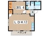 クレール中里 A棟 1LDKの間取り