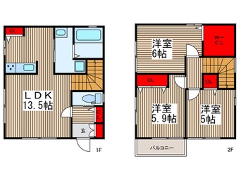 間取図 差間戸建て　Ｂ