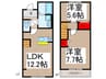 コンフォートヒルズ 2LDKの間取り