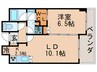 リベルテ月島 1LDKの間取り