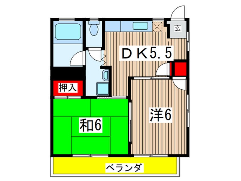 間取図 殿花コ－ポ