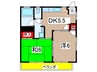 殿花コ－ポ 2DKの間取り