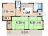貸家１（林邸） 3Kの間取り
