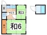 コ－ポ渡辺 2Kの間取り