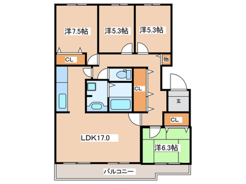 間取図 東建ﾆｭｰﾊｲﾂ海老名８号棟 (406)