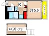 ピークシーダー 1Kの間取り