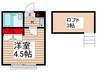 スカイピア高砂２Ｃ 1Kの間取り