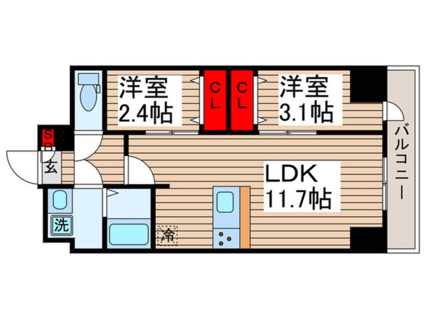 間取図 メイクスアート五反野