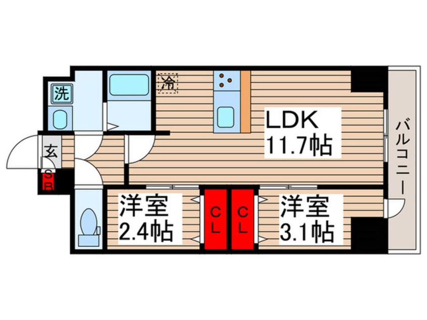 間取図 メイクスアート五反野