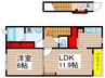 パッシィオーネS 1LDKの間取り