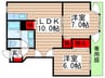 ポワ－ル・メゾンⅡ番館 2LDKの間取り
