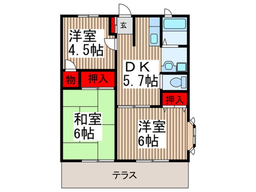 間取図 ファミールケイA