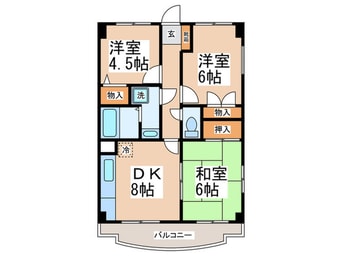 間取図 シャンテメゾン井上Ｎｏ．６