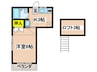 パークサイドハイツ 1Kの間取り