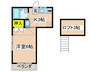 パークサイドハイツ 1Kの間取り