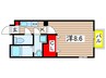 アムールピジョン 1Kの間取り