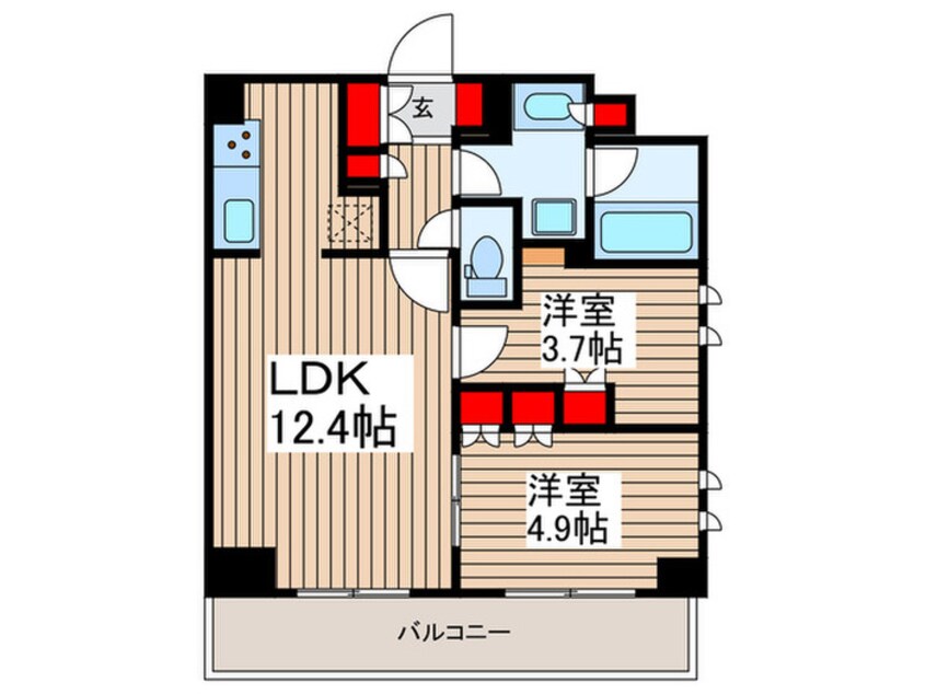 間取図 ﾌﾟﾗｳﾄﾞﾌﾗｯﾄ墨田曳舟ﾃﾞｨｱｰｼﾞｭ