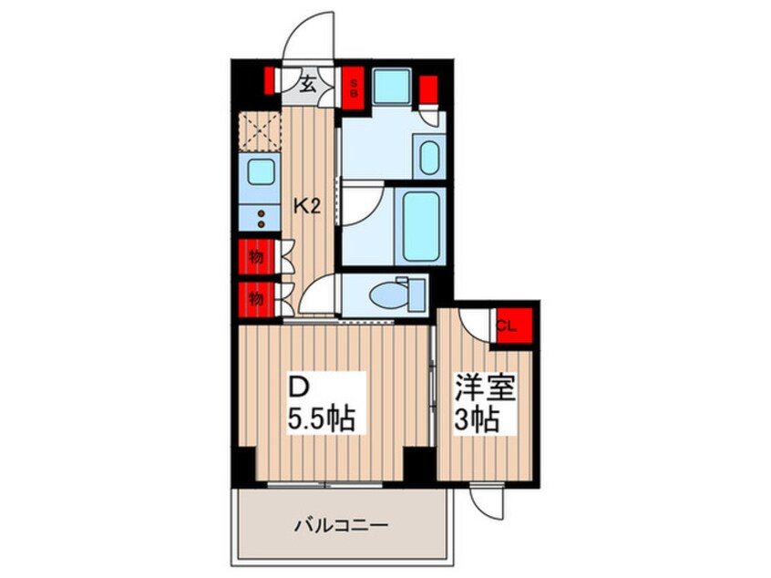 間取図 ﾌﾟﾗｳﾄﾞﾌﾗｯﾄ墨田曳舟ﾃﾞｨｱｰｼﾞｭ