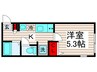 ｸﾞﾗﾝｸｵｰﾙ大師前ｲｰｽﾄﾚｼﾞﾃﾞﾝｽ 1Kの間取り