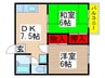 ハピネスハイツＢ 2DKの間取り