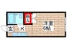 コーポイソザキ 1Kの間取り