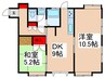 グリ－ンゲイブルス 2DKの間取り