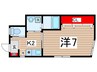 ハイツ恵 1Kの間取り