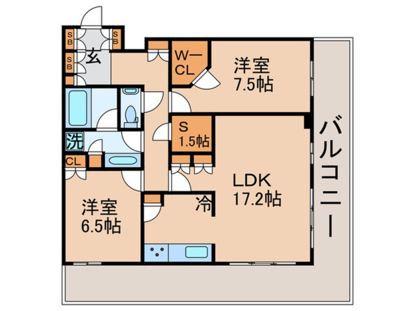 間取図 ｱｰﾊﾞﾝﾄﾞｯｸ ﾊﾟｰｸｼﾃｨ豊洲 ﾀﾜｰB